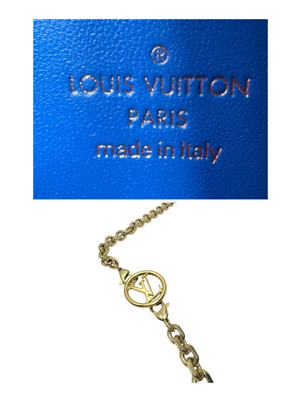 ✨🛍️ Louis Vuitton Blue/Red Embossed Monogram Pochette Coussin - Picture 7 of 7